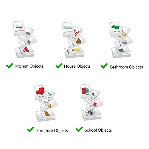 Little Champion Reader Set 6 Flash Cards for Toddlers - 203 Kitchen, House, Bathroom, Furniture & School Common Object Flash Cards - Learning for Baby Toddler Preschool Kindergarten - Thumbnail 7