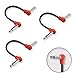 M MAKA Flat Low Profile Guitar Patch Cable 6 inch for Effects Pedals, 1/4 inch Right-Angle, Red, 3-Pack New Version