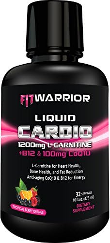 FIT WARRIOR LIQUID CARDIO -- L-Carnitine 1200mg with B12 &amp; CoQ10 - Liquid Energy Concentrate