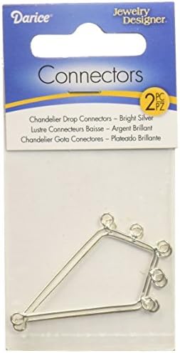Jewelry Designer1979-01 Chandelier Drop BRT Silver 2Pc Pkg