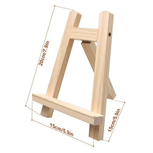 2 Pieces Small Wooden Painting Easel, Small Table Easel, Mini Easel for Displaying Painting, Drawing, Photos (15 x 20 cm)