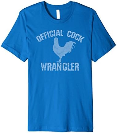 Mens Funny Cock Wrangler Premium T Shirt for Rooster Lovers Large Royal Blue
