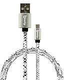 Bastex Snake Skin Rugged Heavy Duty Durable High Speed USB 2.0 Micro USB Charger Cable (2.6 ft) for Galaxy S7 / S7 Edge S6 S5 Note 5 LG G4 and other devices - White