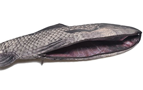 Emulation Fish Shape Creative Pencil Case Pen Bag Coin Purse Phone Bag with Simulated Lining Inside Padded Thick Foam