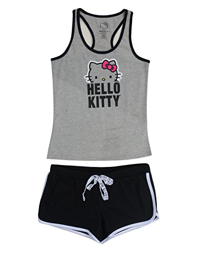 Hello Kitty Classic Gray Shortie Pajamas For Women