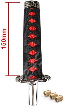 RASTP Ninja KATANA Shift Knob for Speed Chrome Samurai Sword Handle for Most Vehicles Length 15CM 20CM 26CM RS-SFN026 (black, 150mm)
