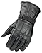 Raider Black Leather Gauntlet Motorcycle Riding Gloves for Men and Women (Size Large)