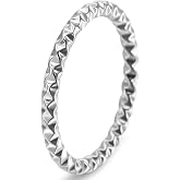 JUDE Jewelers 2mm Width Stainless Steel Classic Plain Stackable Wedding Band Ring