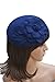 Lawliet Flower Womens Dress Fascinator Wool Pillbox Hat Party Wedding A083 (Blue)