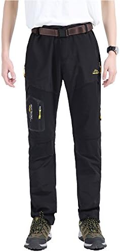 AFT AFFINEST Mens Quick Dry Cargo Pants Casual Outdoor Sports Hiking Travel Comfort Convertible Trousers(Black,XL)