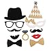 Photo Booth Props Funny DIY Kit for Wedding Party Decorations Costume Dress-up Accessories Doubtless Bay (31Pcs)