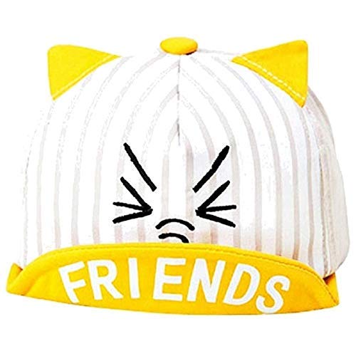 EVRYLON Hat Children cat Visor Stripes Written Friends Sunscreen Yellow