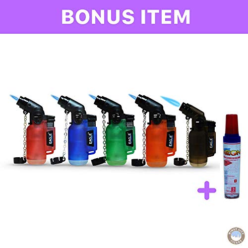 5Pack Angle Eagle Jet Flame Butane Torch Lighter Refillable Windproof+FREE Colibri butane