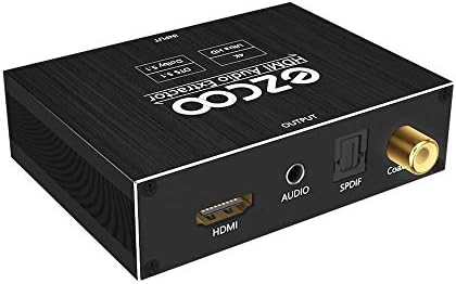 ezcoo 4K HDMI to HDMI Audio Extractor ARC,4K HDMI Audio Converter (SPDIF Optical+Coaxial+3.5mm L/R Stereo Audio),5.1CH Dolby Digital DTS Audio Decoder for Speaker Amplifier,AUTO EDID