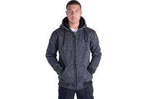 Facitisu Heavyweight Sherpa Lined Fleece Hoodie Sweatshirts for Men Winter Zip Plus Size Jacket