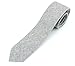 Men's Chambray Cotton Skinny Necktie Tie Textured Distressed Style - 04 - Grey
