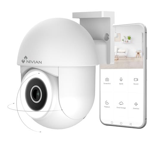 Cámara WiFi PTZ 2K 3MP con Giro 360° y Visión Nocturna IR | Seguimiento Automático, Audio Bidireccional, IP65 | Seguridad Inteligente para Casa y Negocio | App Tuya + Alexa/Google