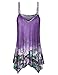 Cestyle Summer Clothes for Women,Spaghetti Strap Tanks Top Sleeveless Shirts Flowy Print Camisoles Rose Pattern Tank Tops Feminine Fashion 2022 Swing Tunic Top Purple Medium
