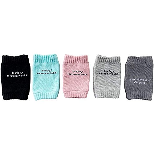 QICI Baby Crawling Anti-Slip Knee and Anti Slip Socks,Unisex Baby Toddlers Knee Pads 5 Pairs, Soft Cotton Assorted Boys Girls Grip Walkers Socks 3 Pairs,Best Infant Gift. (8 Pack)