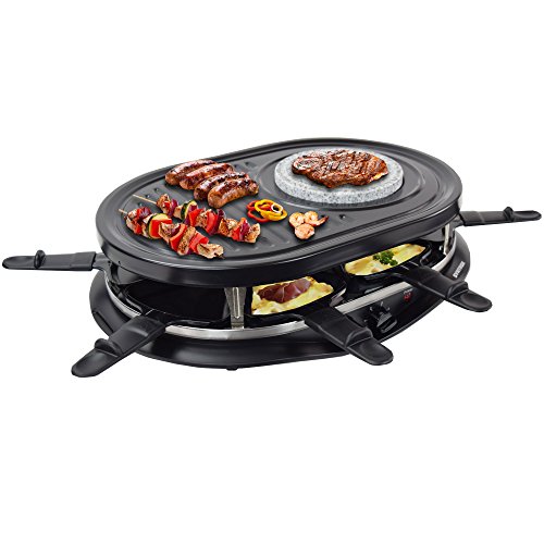 Syntrox Germany 4 in 1 Raclette-Grill-Fondue-Heißer Stein für 8 Personen – Bild 3