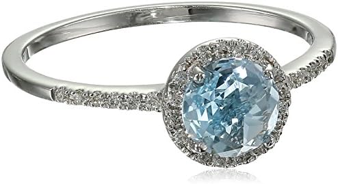 Suzanne Kalan "The Classics" 6mm Round Blue Topaz Ring, Size 7