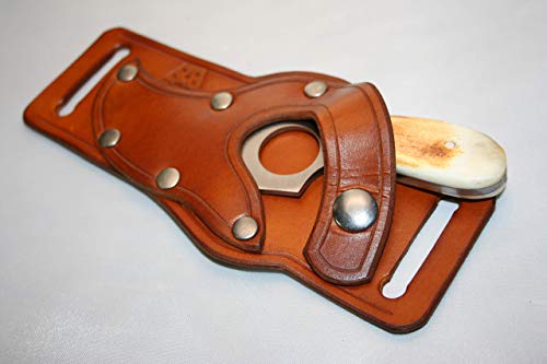 Skinning Knife With Genuine Leather Sheath - Skinner Combo - Quickdraw Holster - Concealed Carry - Finger Hole Fixed Blade 3" - Thumbnail 4