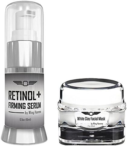 RETINOL Serum & White Clay Facial Mask for MEN -2 PRODUCT GIFT PACK