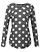 Zeagoo Polka Dot Blouse Long Sleeve Crew Neck Shirt Women Pullover Tops