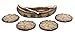 Rustic Canoe/Log Coaster Set 4 Coasters Cabin Fishing Trout Bass Walleye Decor