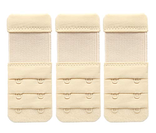Women Bra Extender 2 Hooks Elastic Stretchy Bra Band Extension Straps Soft Comfortable Pack of 3