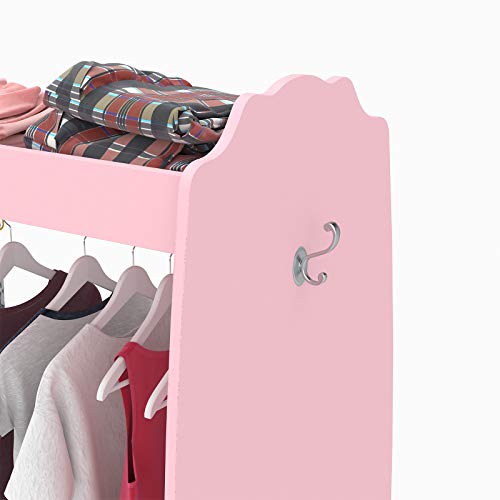 Mecor Kids Dress Up Storage with Mirror, Clothes Hook, Shelf and Rod