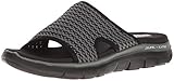 Skechers Cali Women's Flex Appeal 2.0-Won't Stop Flat Sandal, Black/Charcoal, 8 M US