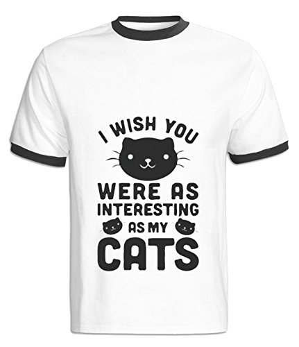 Fatal Decision Men's I wish you were as interesting as my cats Funy Apprael black
