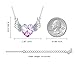 PLATO H Women Alloy Angel Wing Heart Necklace Amethyst Pink Crystals for Mom Pendant Jewelry Fashion Guardian Angel Pendant Mothers Day Gifts for her