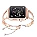 Bracelet Compatible with Apple Watch Band 42mm, Classy Stainless Steel Jewelry Bangle for iWatch Bands Strap Wristband Unique Fancy Style for Women Girls with Pendant and Tassel (Rose Gold-42mm)