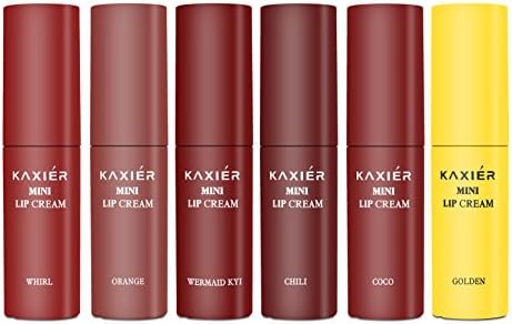 6 Colors Lip Gloss Set-Natural Moisturizing Shimmery Lip Stain with Bold &amp; Vivid Color, Goden/Coco/Orange/Whirl/Mermaid Kyi/Chili