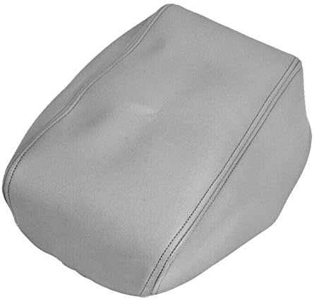 VeCarTech Leather Center Console Lid Armrest Cover Microfiber Leather Replacement fit for for Trailblazer GMC Envoy 25998847 25998844 25998838- Gray