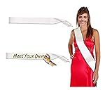 White Satin Sash, 6 pack