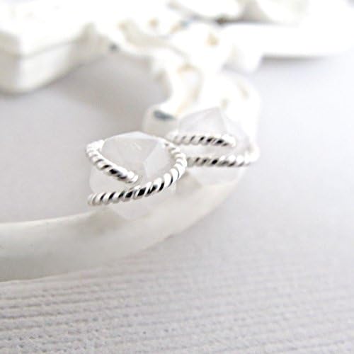 White Tourmalinated Quartz Earrings, Raw Quartz Studs, Diamond Cut Earrings Studs, Sterling Silver, Rough Quartz Earrings, Crystal Earrings, Quartz Studs