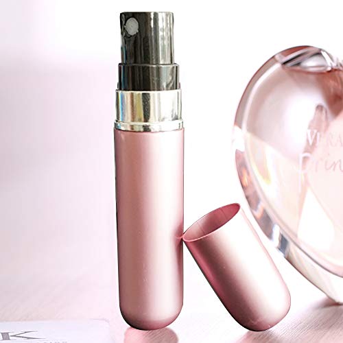 New Upgrade Travel Perfume Atomizer Refillable,GOLF 5ML Portable Mini Easy Refillable Perfume Atomizer Empty Spray Bottle for Men and Women,Scent Pump Case (Pink)