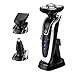 Electric Razor for Men, Aoohe 3 in 1 5D Rotary Floating Heads Washable Rechargeable Wet and Dry Shaver with Nose Trimmer Head and Sideburns Cutter