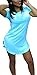 Hqclothingbox Women's Summer Side Slit Casual Beach Mini Tunic Dress