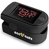 Acc U Rate&reg; Pro Series CMS 500DL Fingertip Pulse Oximeter Blood Oxygen Saturation Monitor with silicon cover, batteries and lanyard
