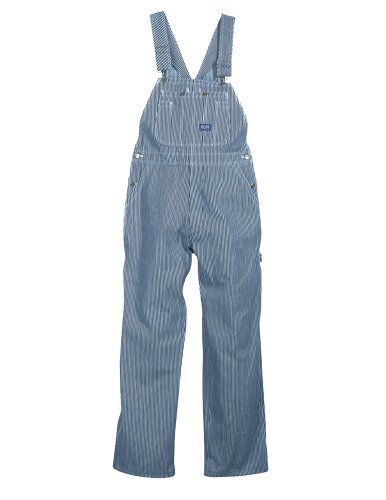 Walls Big Smith Hickory Stripe Zip Fly Bib Overalls 34X32