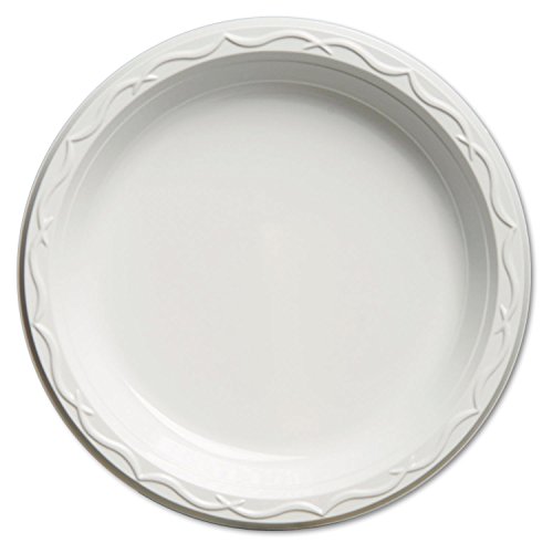 Genpak 70900 Aristocrat Plastic Plates 9 Inches White Round 125/Pack