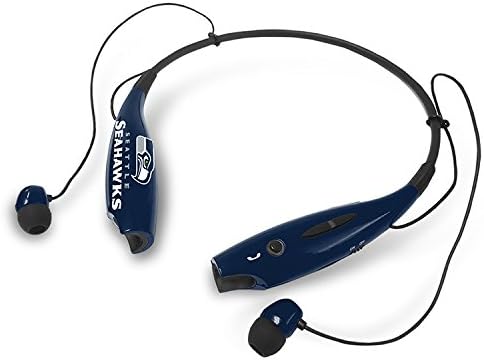 Seattle Seahawks Bluetooth Headphones Wireless Sports Earphones w/ Mic HD Stereo Earbuds for Gym Running Workout 10 Hour Play Time Noise Cancelling Neckless Headset
