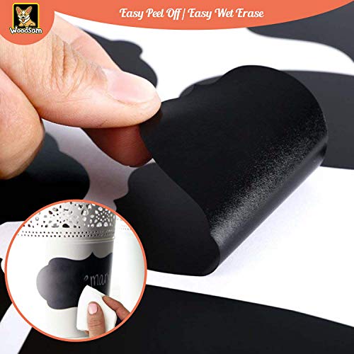 Woodsam Chalkboard Labels Chalk-Stickers for Mason-Jars