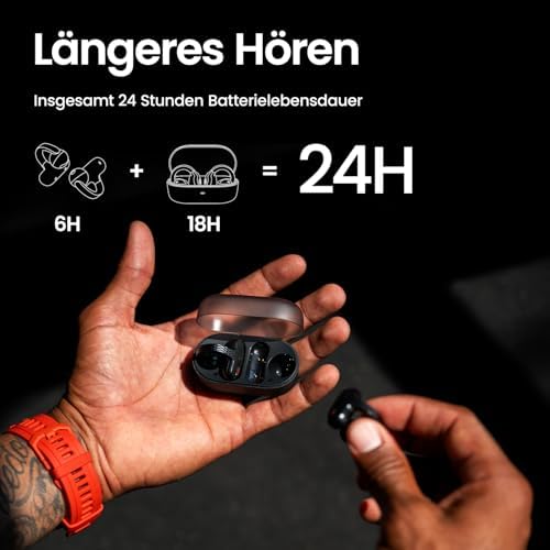 Up Bluetooth Kopfhörer, Kabellose Open-Ear-Ohrhörer mit Touch-Steuerung, IPX4 Wasserfest & Schweißresistent, KI-Rauschunterdrückung, Ideal für Sport & Laufen, Kompatibel mit Android & iPhone