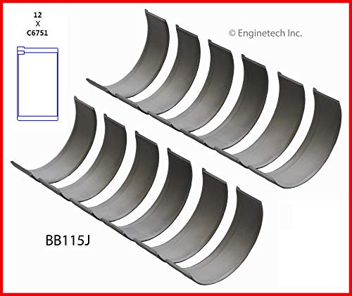 ENGINETECH BB115JSTD CONNECTING ROD BEARINGS compatible with 1995-2012 FORD MAZDA 2.5L 3.0L DOHC V6 DURATEC (CAR & TRUCK ENGINES)