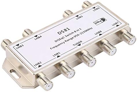 DS81 8 in 1 Satellite Signal DiSEqC Switch LNB Receiver Multiswitch Silver